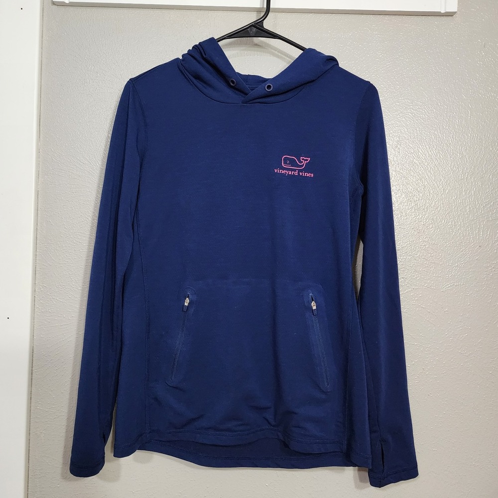 Vineyard Vines Performance Women's Pullover Hoodie‎ Blue Size XS No Hood String